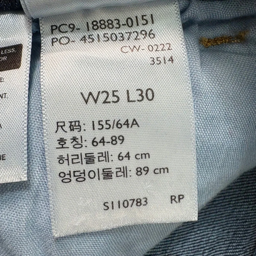 Levis 724 High Rise Straight Jeans 26x27 Dark Wash Raw Hem 18883-0151‎ Womens
